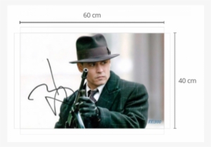 Promi-stuff - Johnny Depp Autographed 8"x 10" Public Enemies Holding