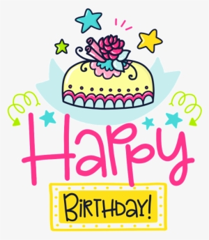 Hand Drawn Happy Birthday Card Vector - Stock Illustration