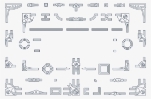 Create Customized Frames By Mixing The 600 Vector Parts - Art Deco Line Png