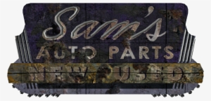 Neon Sign Sams Autoparts - Label