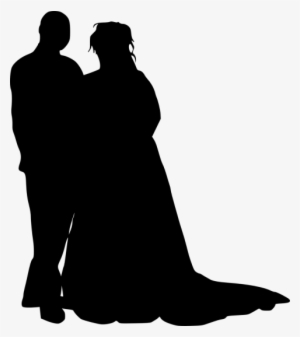 Banner Transparent Library Bride Silhouette Clipart - Groom Bride Silhouette