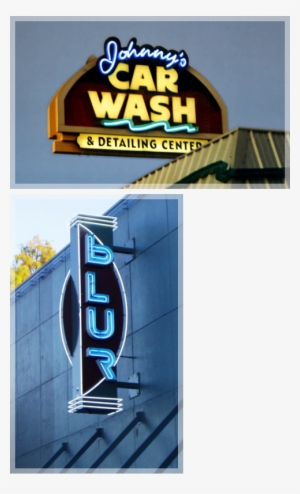 Johnneys Car Wash, Blur, Marquis Signs - Sign