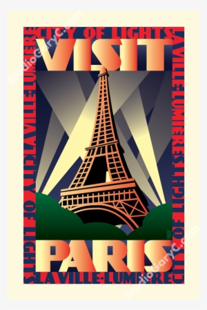 Art Deco 1930's Paris Travel Poster - Art Deco Paris Posters