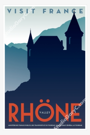 Art Deco Rhone Valley Travel Poster - Art Deco