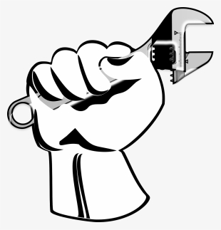 Hand Wrench - Maintenance Clipart Black And White