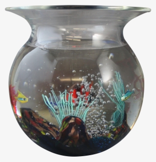 Murano Oggetti Glass Fish Bowl Or Aquarium Signed Elio - Vase