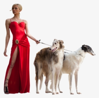 Girl With Pets - Borzoi