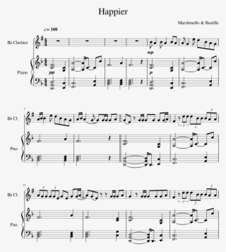 Happier Clarinet - Happier Clarinet Sheet Music Marshmello