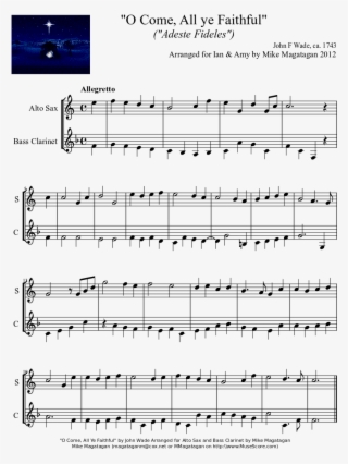 "o Come, All Ye Faithful" For Alto Sax & Bass Clarinet - Work Bist Du Bei Mir Bwv 508