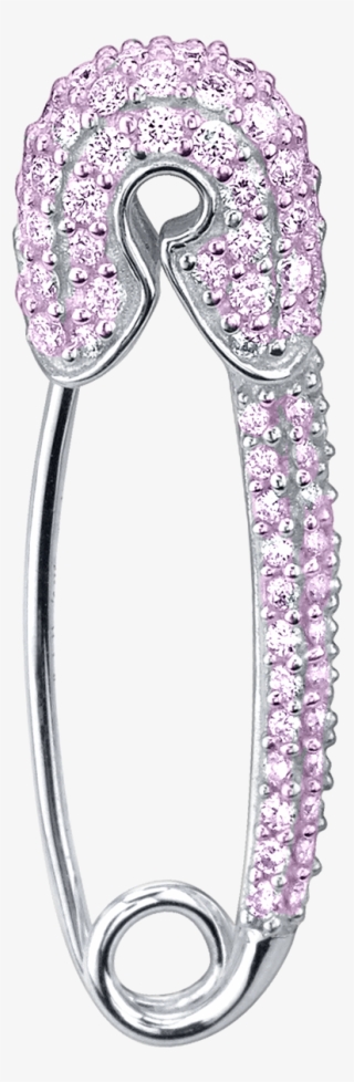 Medium Pink Sapphire Safety Pin Earring - Engagement Ring