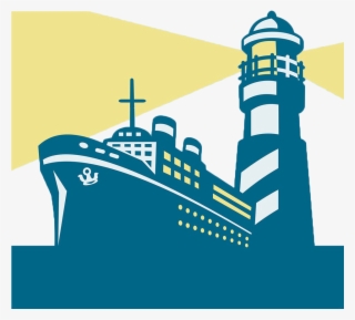 Cargo Ship Lighthouse Boat Clip Art - Lighthouse And Ship Png