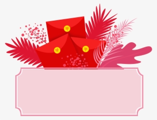 Red Envelope Border Floral Png And Psd - Illustration