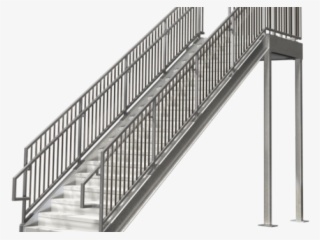 Stairs Clipart Steel Railing - Industrial Stair Png