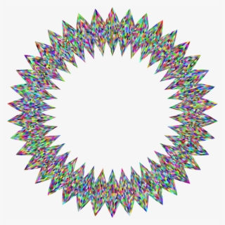 Stylized Checkered Geometric Frame 3 Prismatic - Circle