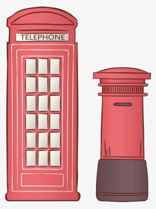Tourism Sign Scenery English Street Png And Vector - London Drawing Telephone Booth