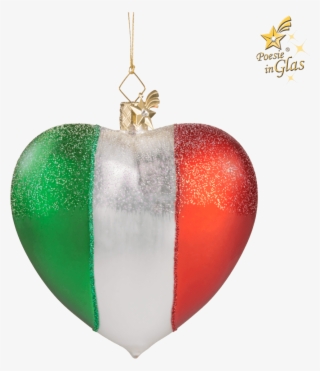 Heart Flag Italy - Christmas Ornament