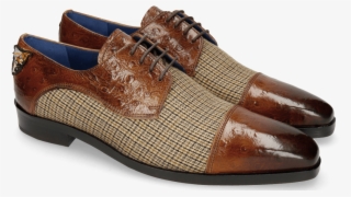 Derby Shoes Lewis 27 Ostrich Tan Textile English - Shoe