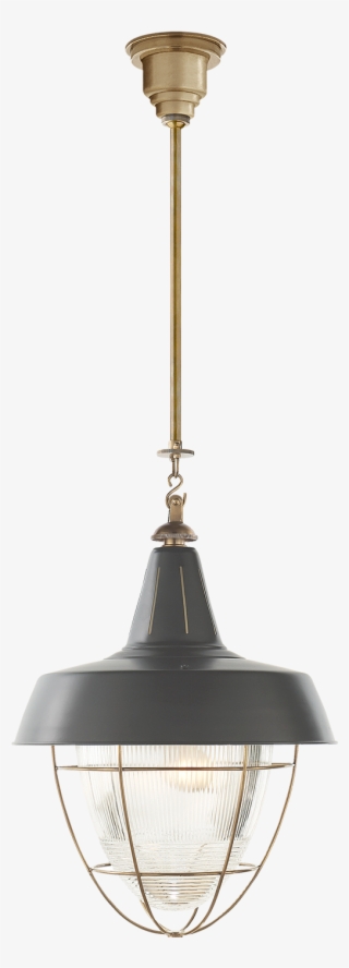 Henry Industrial Hanging Light In Polished Nickel And - Pendant Light