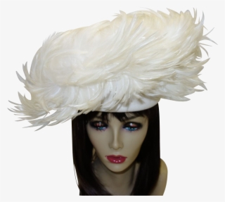 This Is An Absolutely Incredible White Feather Hat - Costume Hat