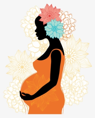 Illustration Of A Pregnant Woman Wearing An Orange - Illustration