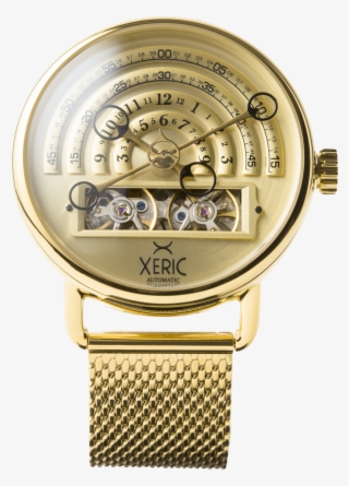 Halograph Automatic Mesh All Gold Front - Clock