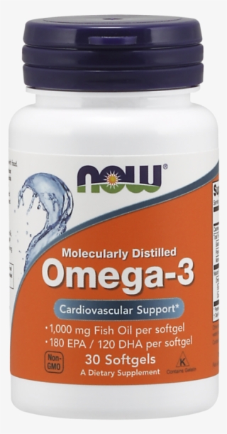Omega-3, Molecularly Distilled Softgels - Now Vitamin D3 5000 Iu