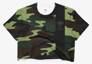 Image Of Women's Crop Top - Military Camouflage