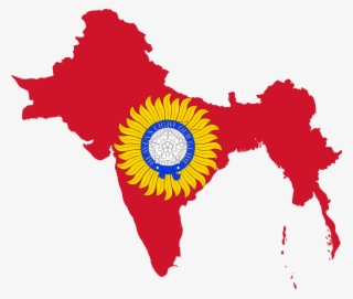 Flag Map Of British India - India Size And Location