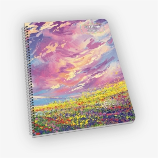 Spiral-bound Notebook With Flowers And Sky Painting - Painting