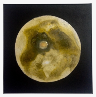 Abstract Yellow Moon Acrylic On Canvas Painting On - Still Life