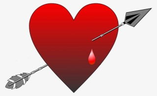 Red Heart With Arrow And Blood Drop - Heart