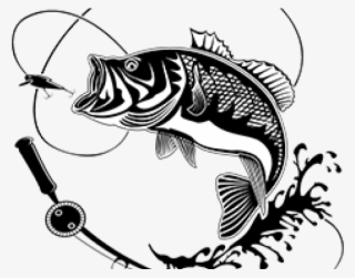 Download Carp Clipart Largemouth Bass - Fish With Hook Silhouette ...