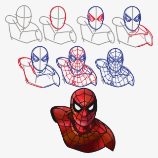 Full Size Of How To Draw A 3d Spiderman Step By Mask - Spiderman Drawing Ipad