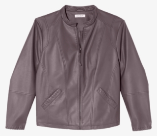 Tiber Faux Leather Jacket With Whip Stitch - Leather Jacket
