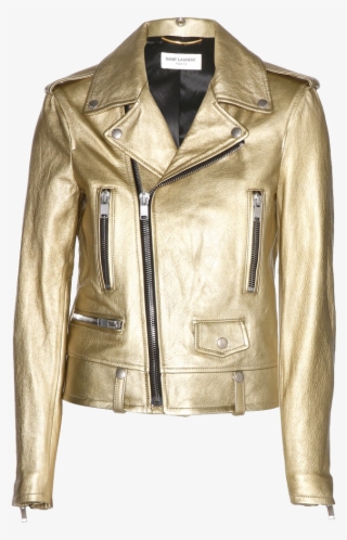 Gold Leather Jacket - Gold Leather Biker Jacket