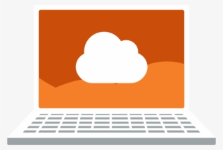 Graphic Icon Of A Laptop Computer With A Cloud On The - Laptop