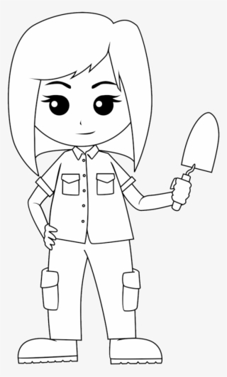 Female Archaeologist 1 - Cartoon