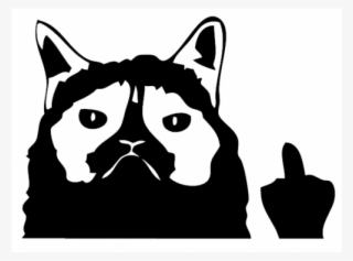 Grumpy Cat Middle Finger Decal - Middle Finger Cat Full
