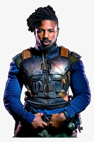 Black Panther Michael B Jordan Leather Vest - Black Panther Erik Killmonger