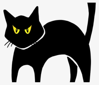 Black Cat Clipart Angry - Black Cat Drawing Halloween