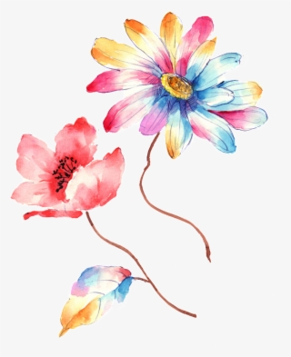 Colorful Gradient Hand Drawn Chrysanthemum Decorative - Artificial Flower