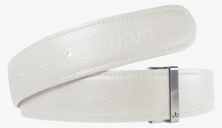 White Full Grain Texture Leather Belt - Belt