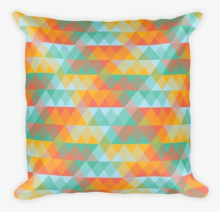 Multi Colored Abstract Triangle Geometric Pattern Square - Cushion