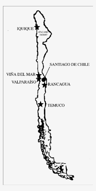 Map Of Chile With The Five Cities - Map Of Chile With Cities
