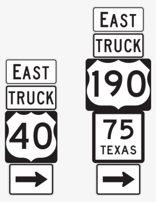 Small Advance Truck Route Sign Assembly - Texas