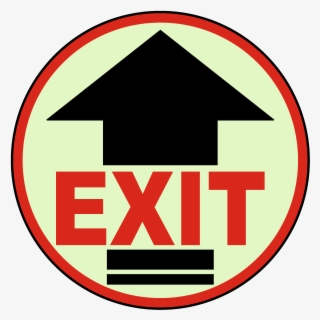 Exit Arrow Floor Sign - Circle