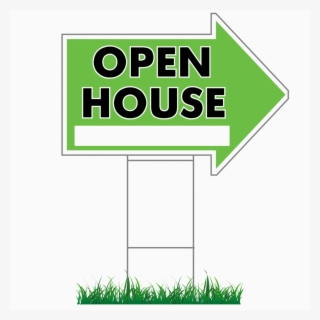 16" x 24" open house directional arrow signs & stakes - green open house signs