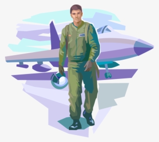 Vector Illustration Of United States Navy Pilot Completes - Air Force Pilot Vector