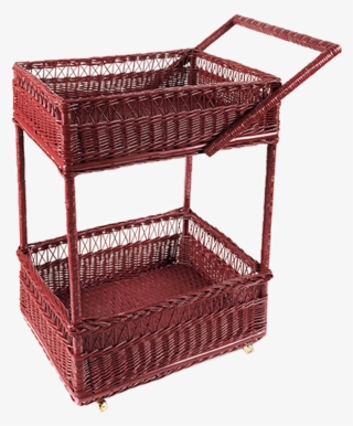 wicker bar cart - storage basket
