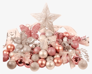 3ft Festive Christmas Tree Decoration Set In Pink And - Christmas Decoration In Pink And Silver